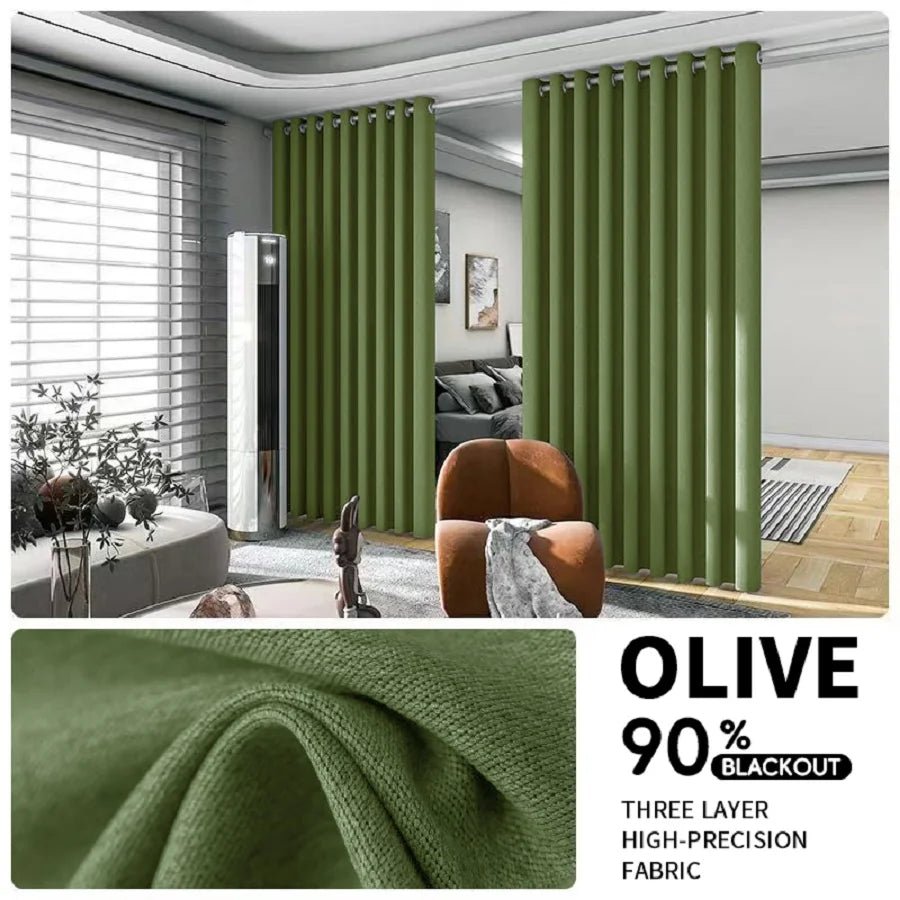 2PCS Room Divider Black Out Curtain - DailyBasicNeeds.com