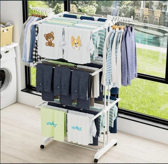 4 - Tier Foldable Drying Rack - DailyBasicNeeds.com