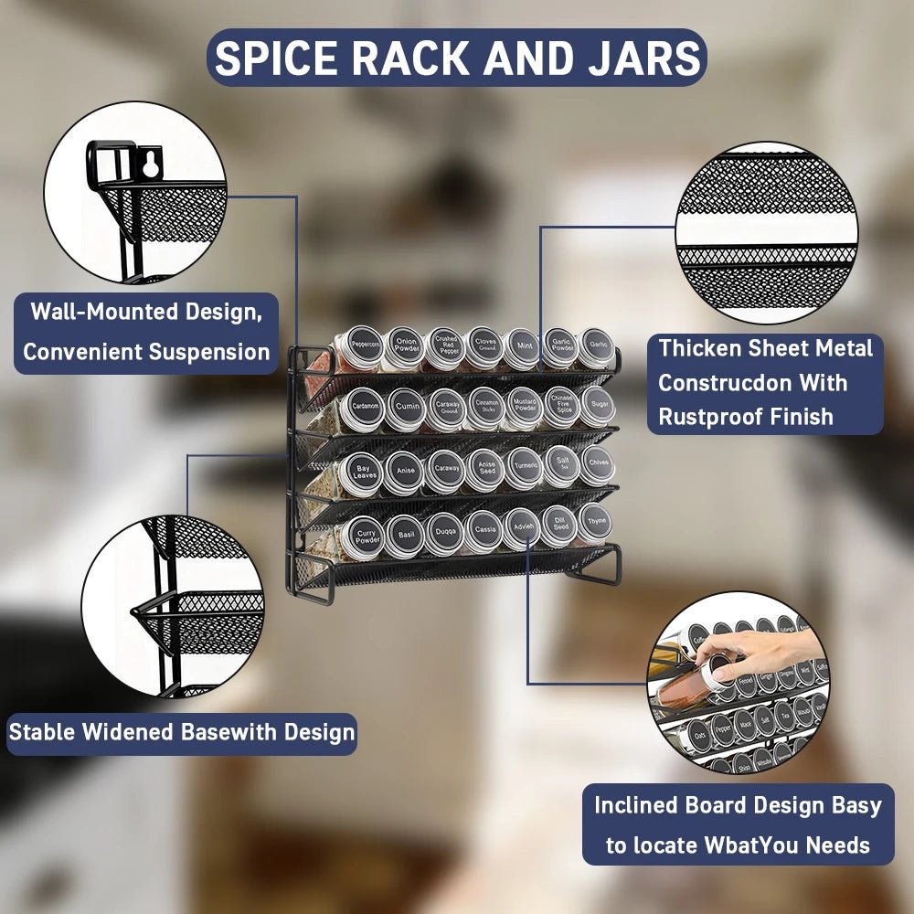 4 - Tier Spice Rack Kitchen Cabinet - DailyBasicNeeds.com