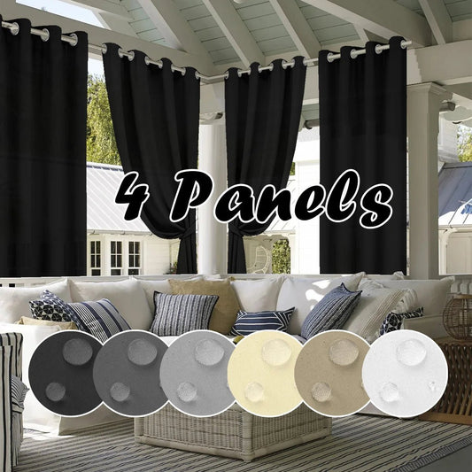 4PCS Waterproof Privacy Outdoor Curtain - DailyBasicNeeds.com