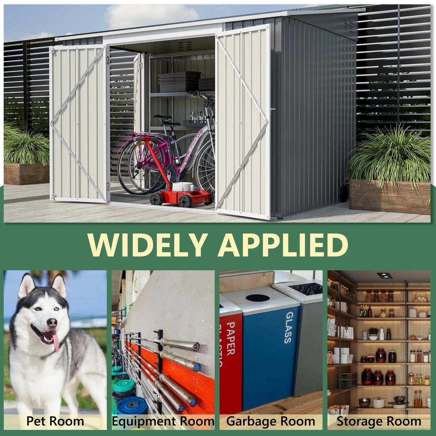 6 x 8 FT Metal Outdoor Storage Shed - DailyBasicNeeds.com