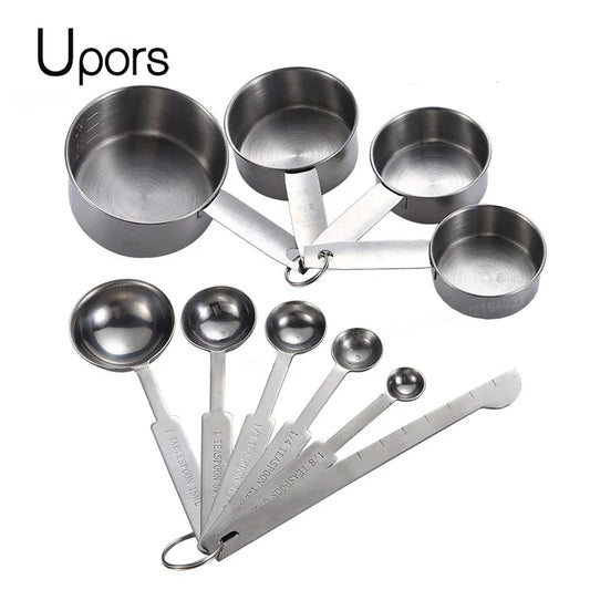 Stainless Steel Measuring Cups and Spoons Set