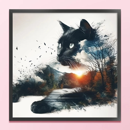 Printed Cat Cross Stitch Kit Art