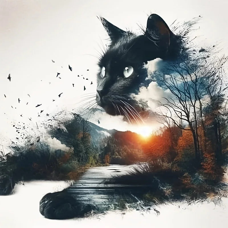 Printed Cat Cross Stitch Kit Art