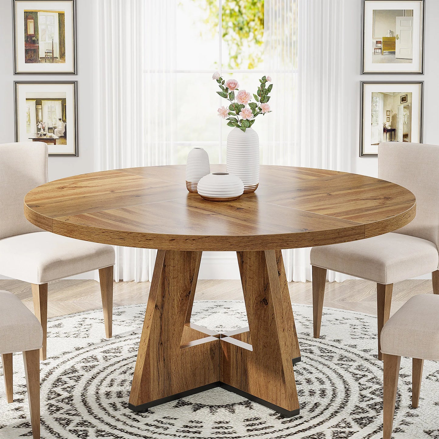 Round Dining Table for 4