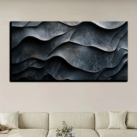 Elegant gold gray abstract canvas art