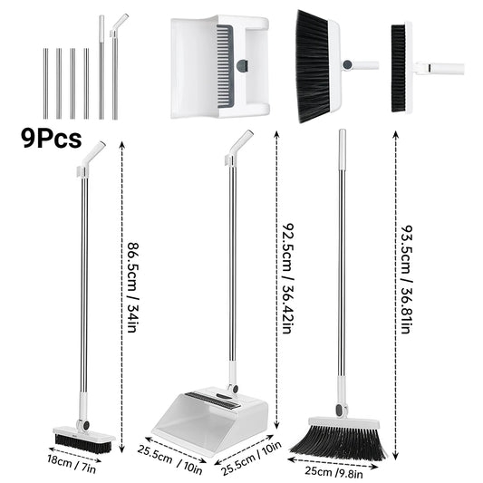 3 in 1 Broom and Dustpan Set