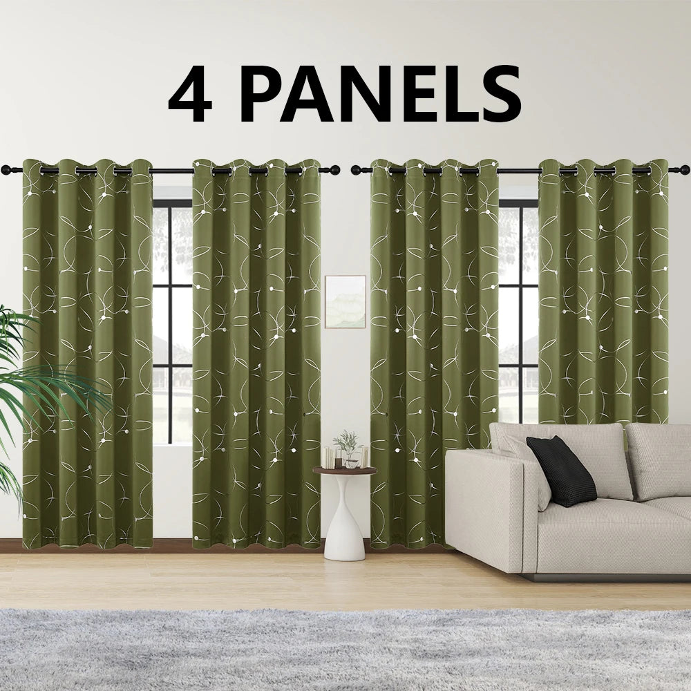 4PCS Blackout Curtains