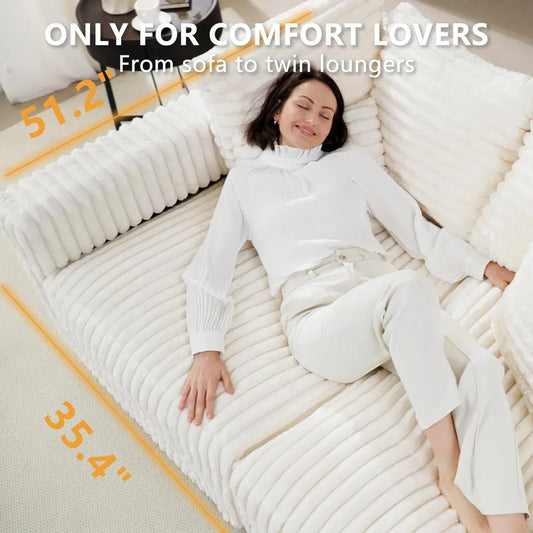 Convertible 4 Deep Seat Foam Sofa Couch