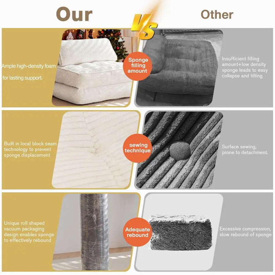 Convertible Sleeping Chair with Backrest Support