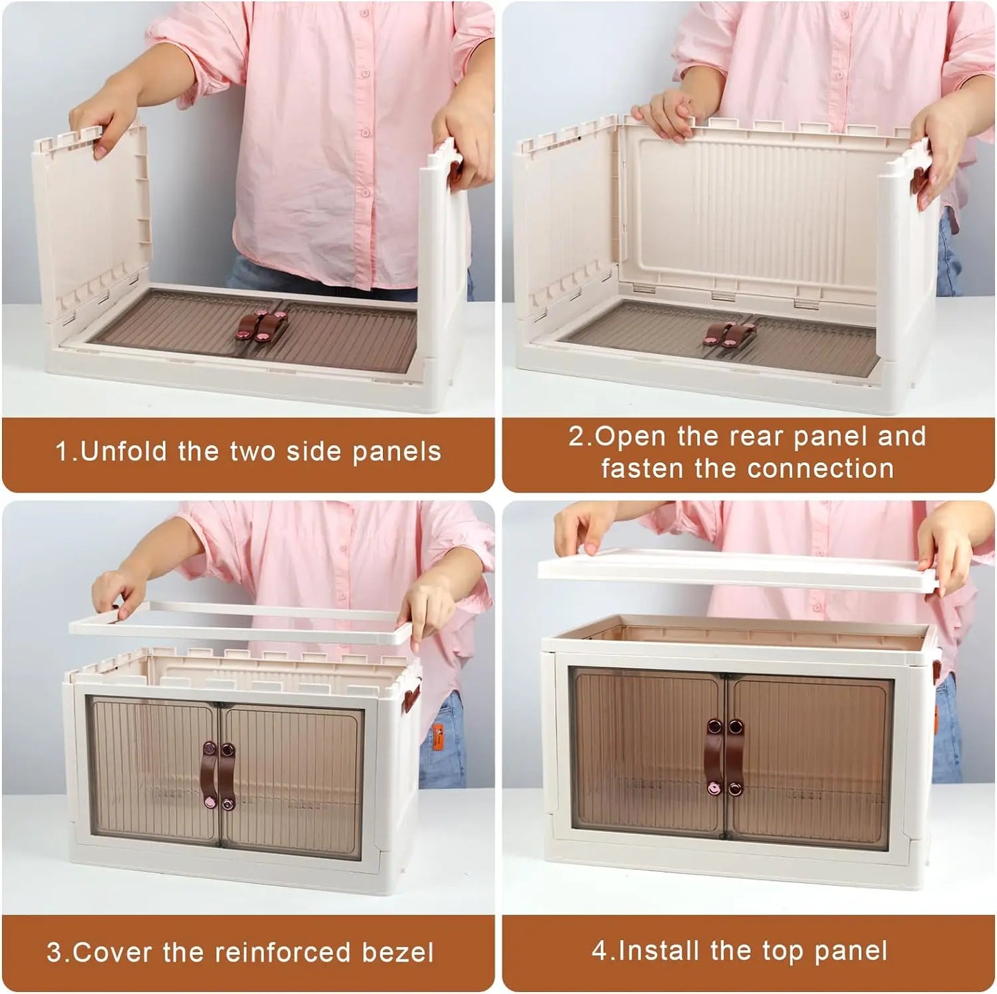Household Storage Box with Lids and Doors