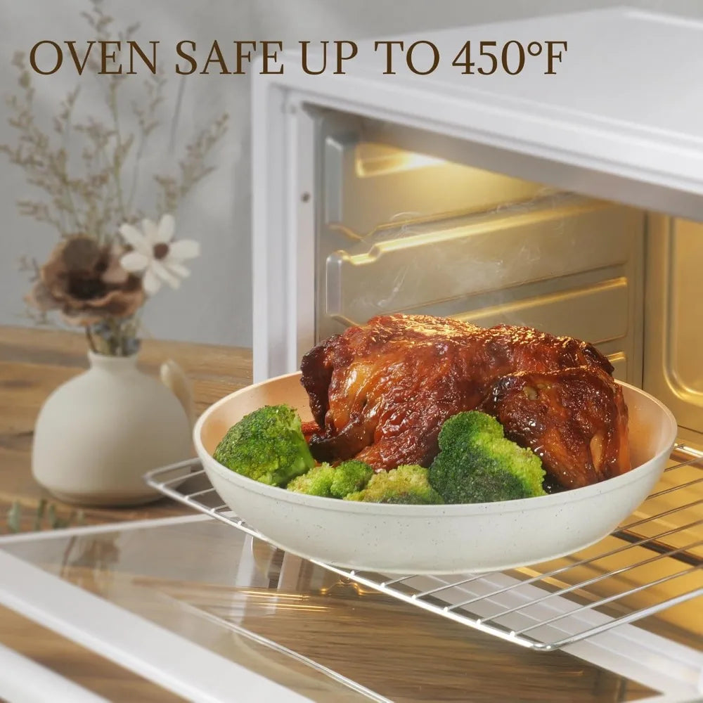 23Pcs Ceramic Cookware Set Non Stick Pots and Pans Set