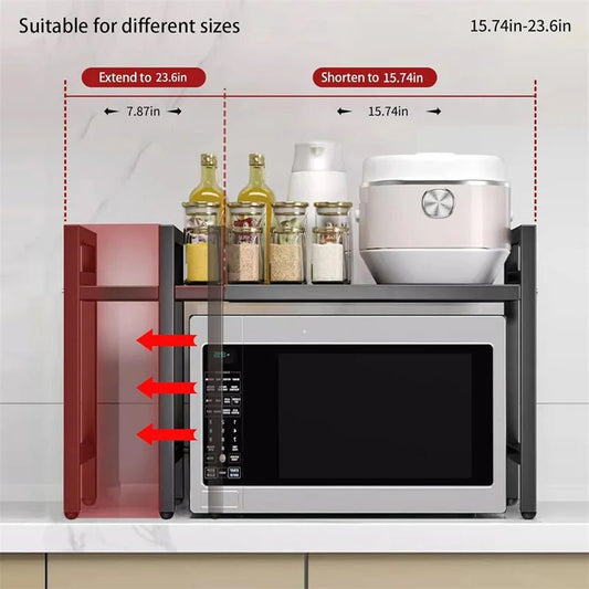 Adjustable Space - Saving Microwave Rack - DailyBasicNeeds.com