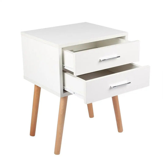 Bedside Table with Two Drawers - DailyBasicNeeds.com