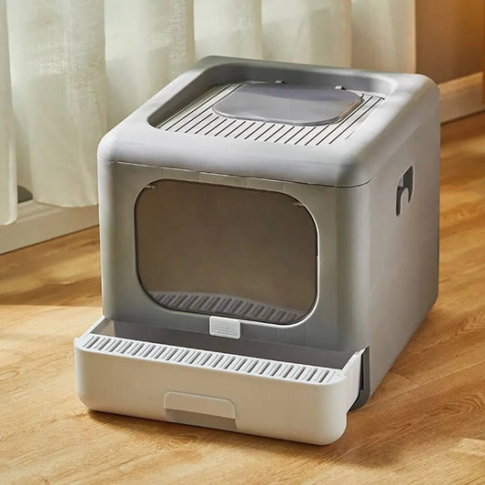 Cat Litter Box with Scoop and Tray - DailyBasicNeeds.com