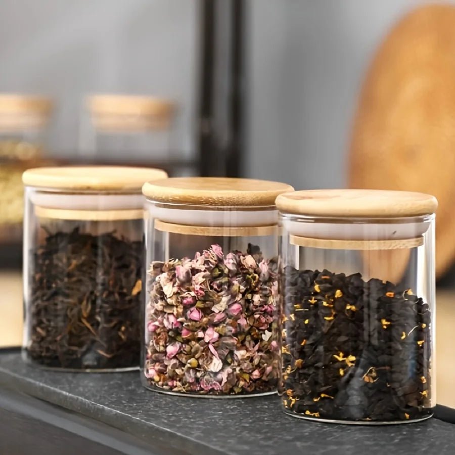 Glass Storage Jar with Bamboo Lid - DailyBasicNeeds.com