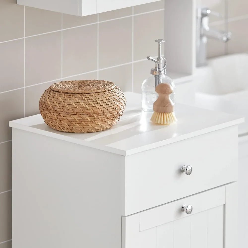 Narrow Space - Saving Tilt - Out Laundry Hamper Cabinet - DailyBasicNeeds.com