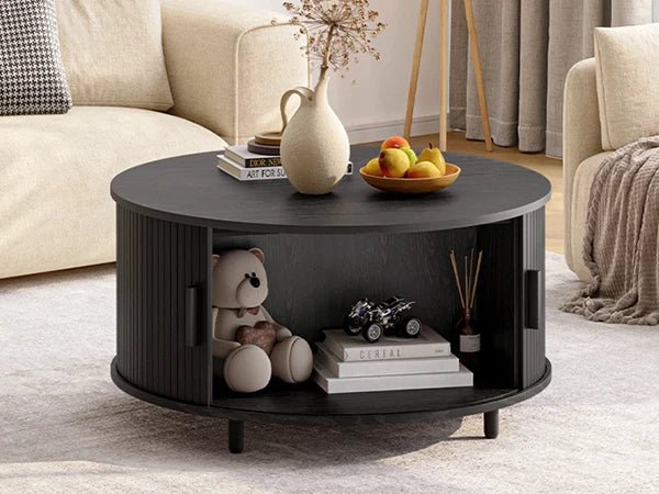 Round Coffee Table with Storage - DailyBasicNeeds.com