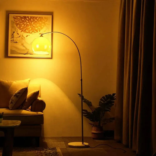 Simple Floor Lamp with Orange Acrylic Shade - DailyBasicNeeds.com