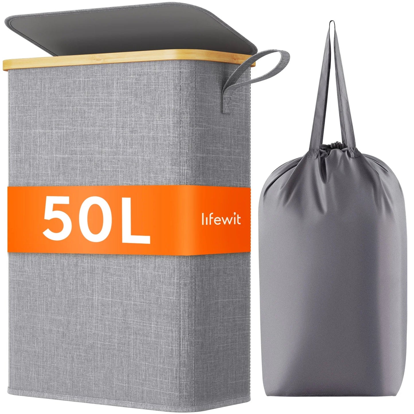 Slim Laundry Hamper with Lid - DailyBasicNeeds.com