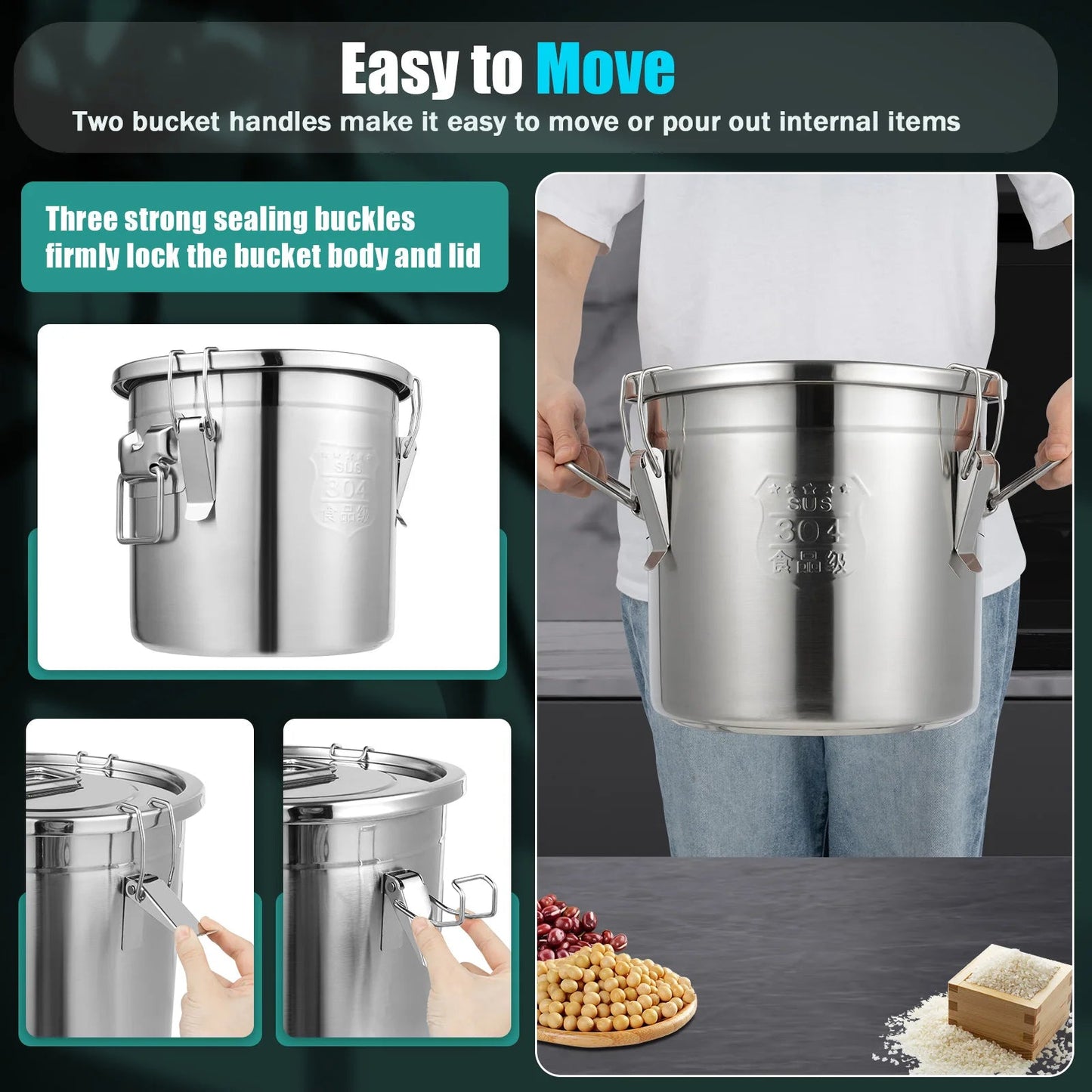 Stainless Steel Cereal Container - DailyBasicNeeds.com