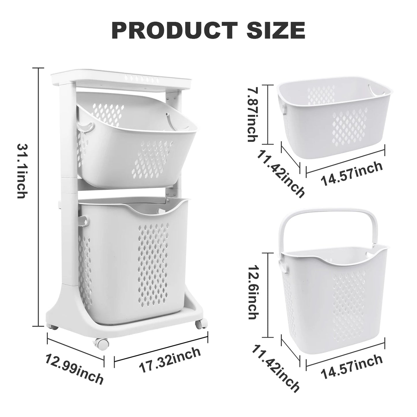 Tiered Laundry Cart - DailyBasicNeeds.com