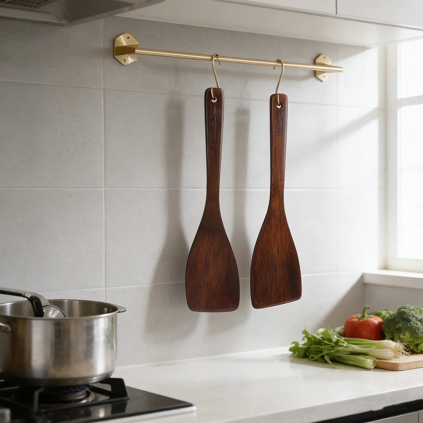 Wooden spatula non - stick pan - heat - resistant and scratch - free, perfect for stir - frying, sauces and scrambled eggs, kitchen acce - DailyBasicNeeds.com