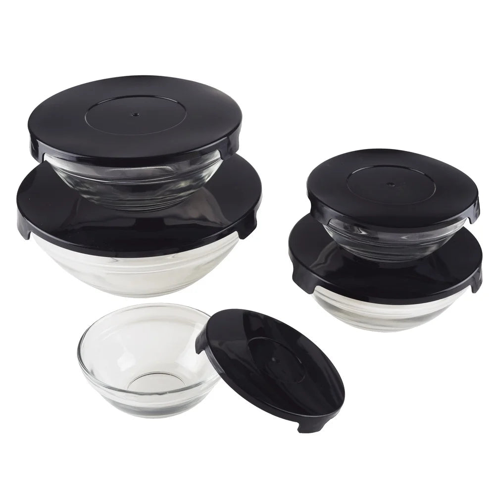 10 Piece Glass Storage Containers with Snap Lids - DailyBasicNeeds.com