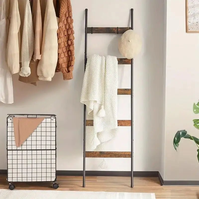 10 - Tier Wooden Blanket Ladder - DailyBasicNeeds.com