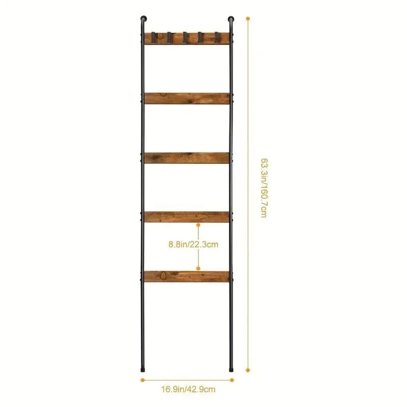10 - Tier Wooden Blanket Ladder - DailyBasicNeeds.com