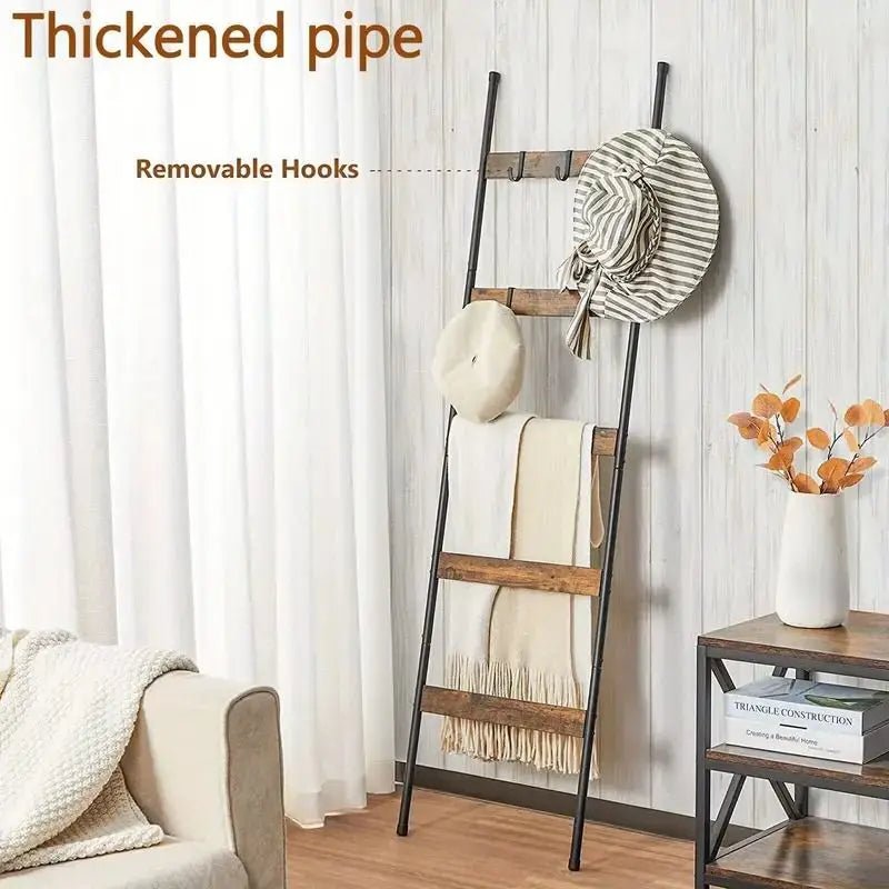 10 - Tier Wooden Blanket Ladder - DailyBasicNeeds.com