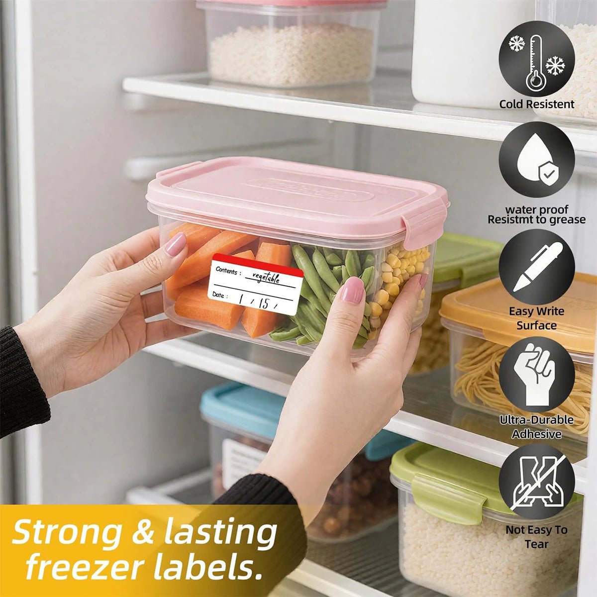 100Pcs Easy Peel Off Frozen Food Stickers - DailyBasicNeeds.com