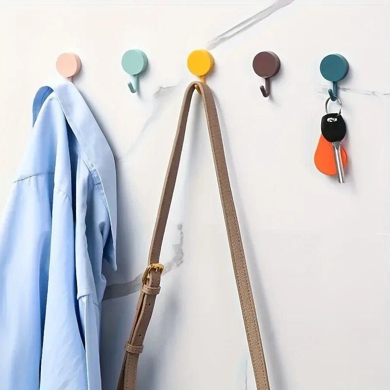 10PCS Multi - Color Adhesive Wall Hooks – Strong Hold Stick - On Hooks for Home Organization - DailyBasicNeeds.com