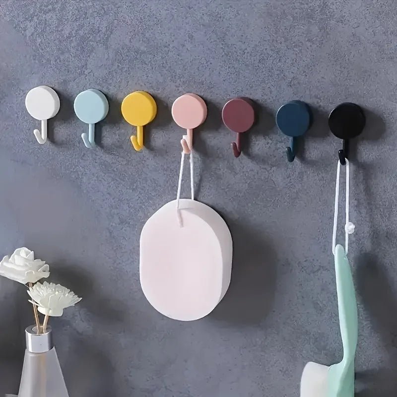 10PCS Multi - Color Adhesive Wall Hooks – Strong Hold Stick - On Hooks for Home Organization - DailyBasicNeeds.com