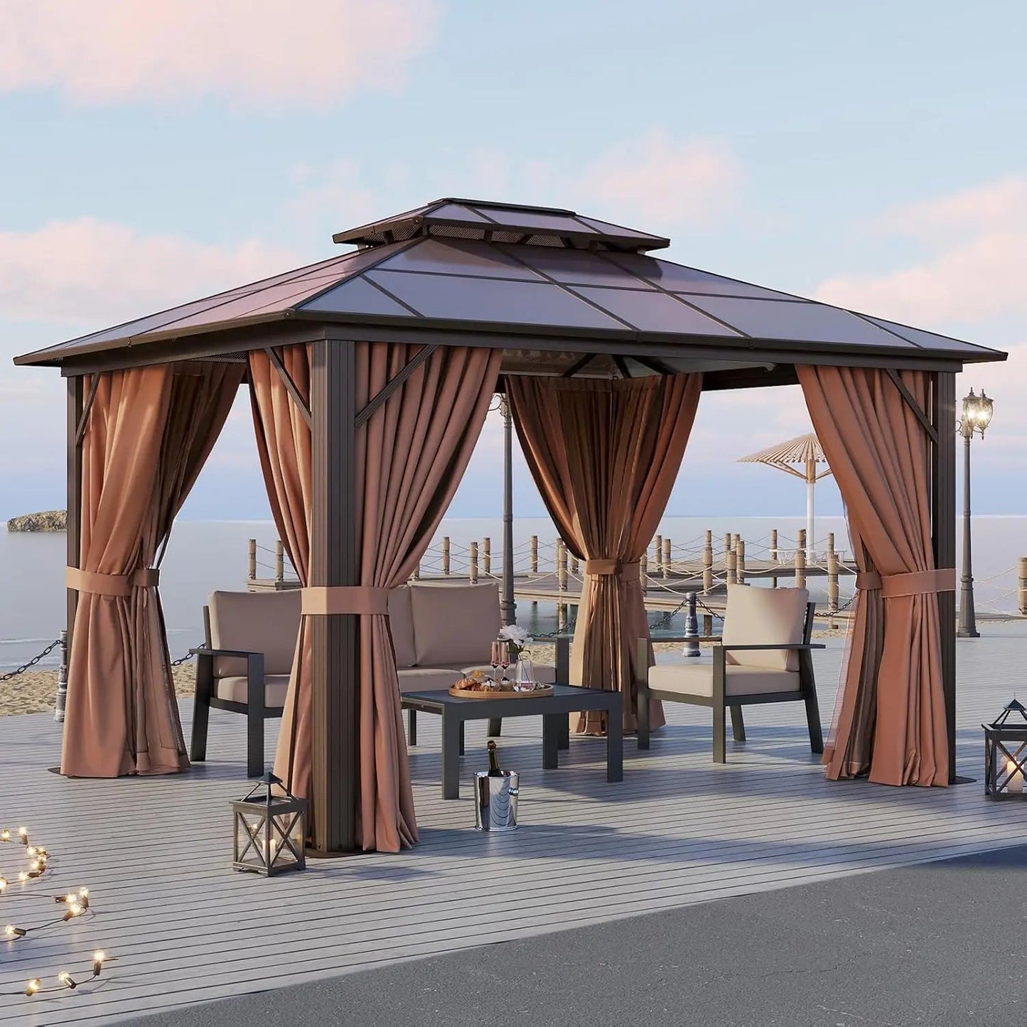 10x12 Hardtop Gazebo Aluminum Frame - DailyBasicNeeds.com