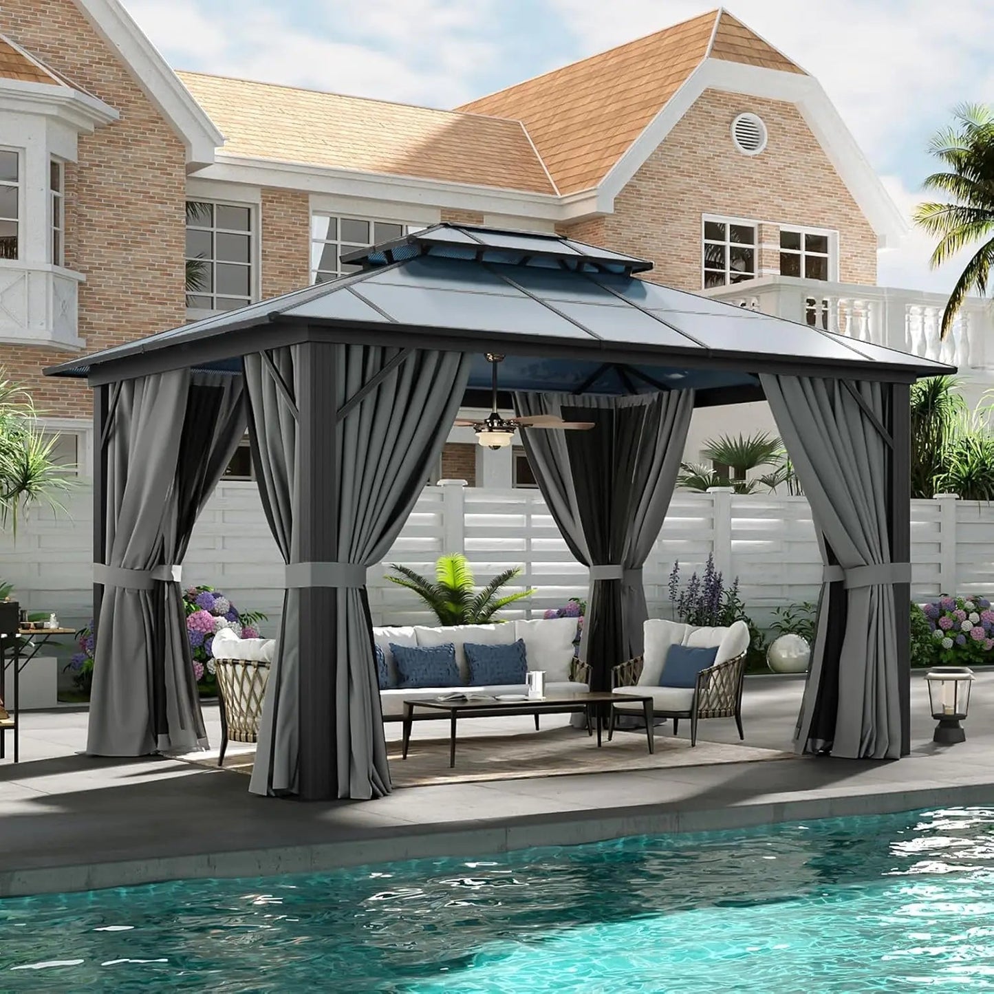 10x12 Hardtop Gazebo Aluminum Frame - DailyBasicNeeds.com