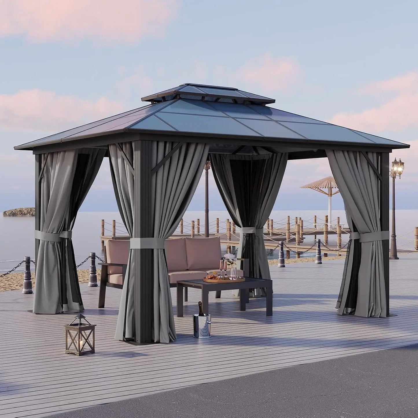 10x12 Hardtop Gazebo Aluminum Frame - DailyBasicNeeds.com