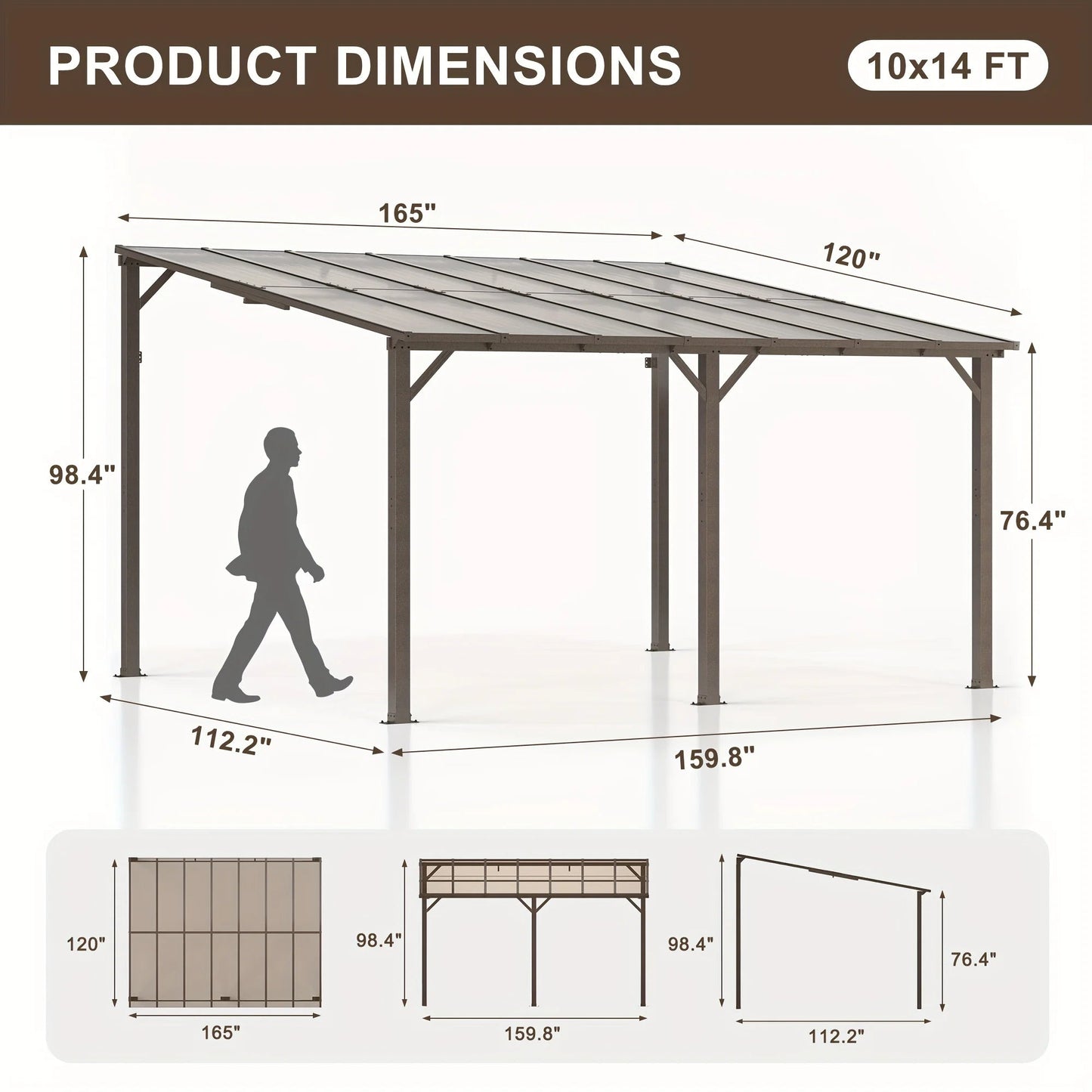 10x14FT Hardtop Gazebo - DailyBasicNeeds.com