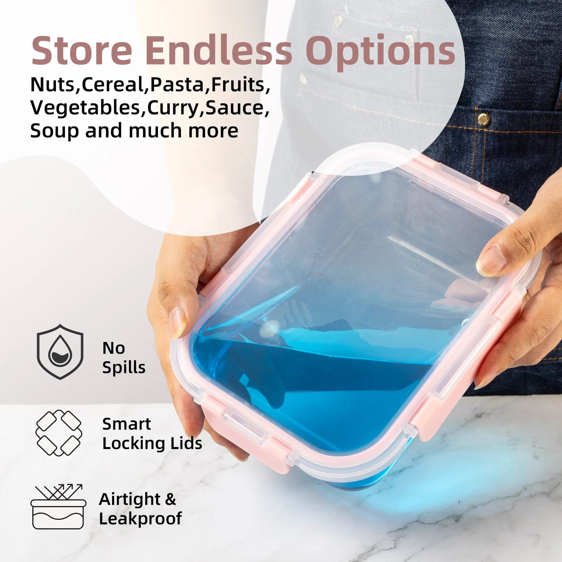 16 - Piece Glass Food Storage Containers Set - DailyBasicNeeds.com