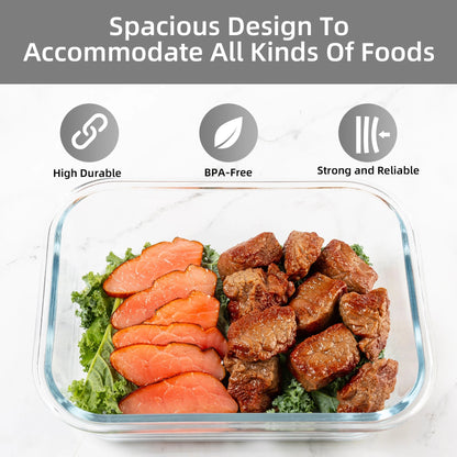 16 - Piece Glass Food Storage Containers Set - DailyBasicNeeds.com