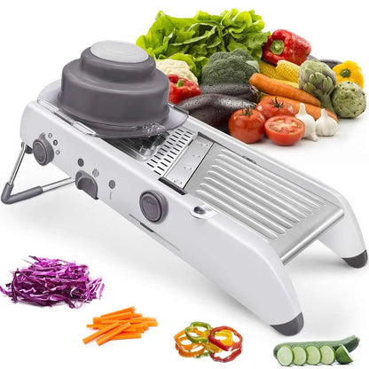 18 Types Adjustable Mandoline Slicer Stainless Steel Vegetable Julienner Grater Onion Potato Slicer Cutter KC0326 - DailyBasicNeeds.com
