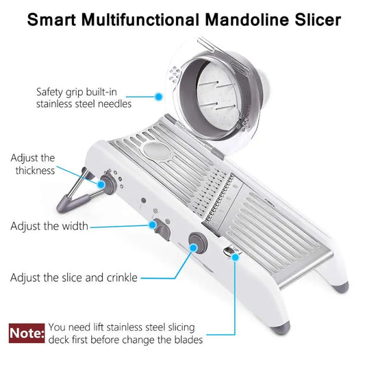 18 Types Adjustable Mandoline Slicer Stainless Steel Vegetable Julienner Grater Onion Potato Slicer Cutter KC0326 - DailyBasicNeeds.com