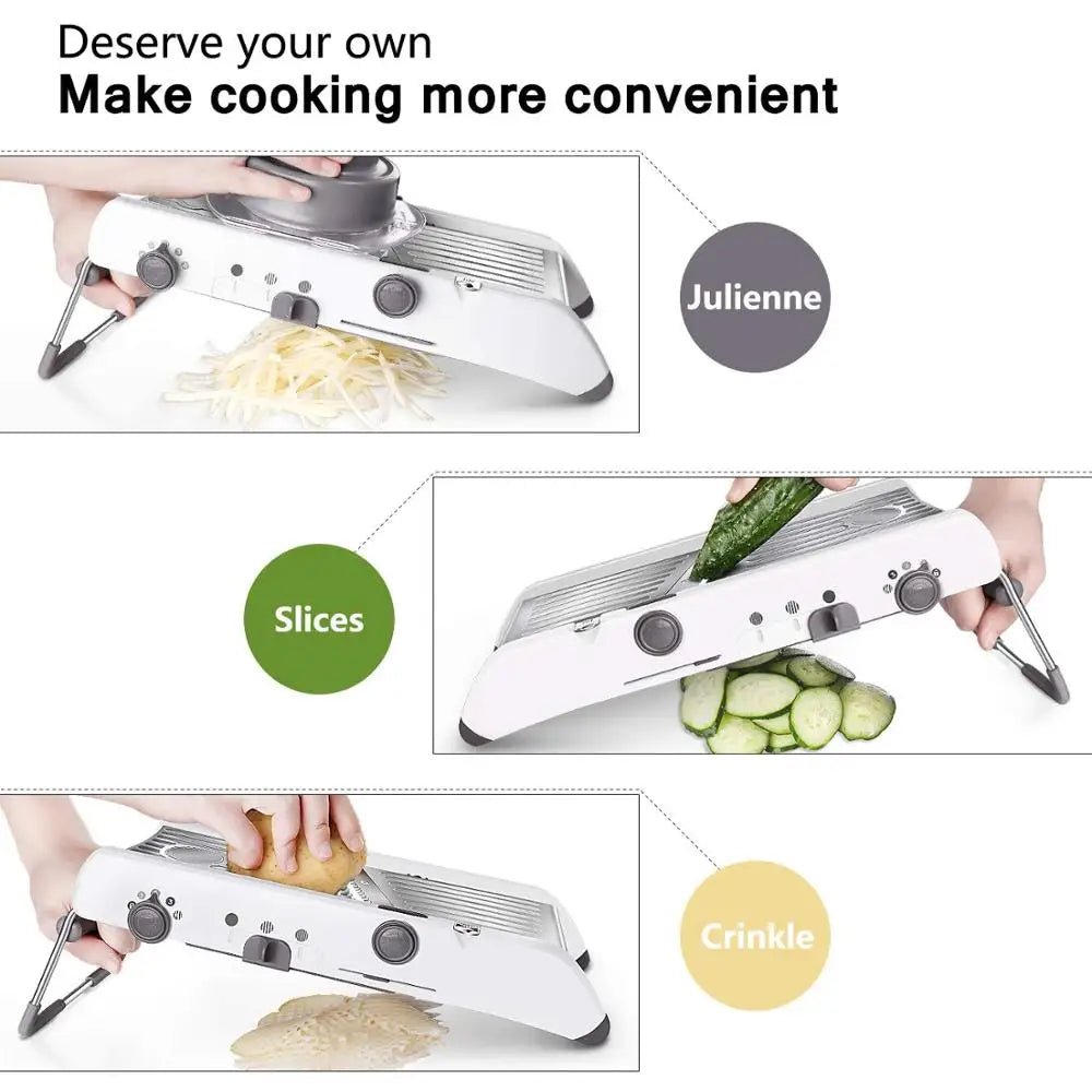 18 Types Adjustable Mandoline Slicer Stainless Steel Vegetable Julienner Grater Onion Potato Slicer Cutter KC0326 - DailyBasicNeeds.com