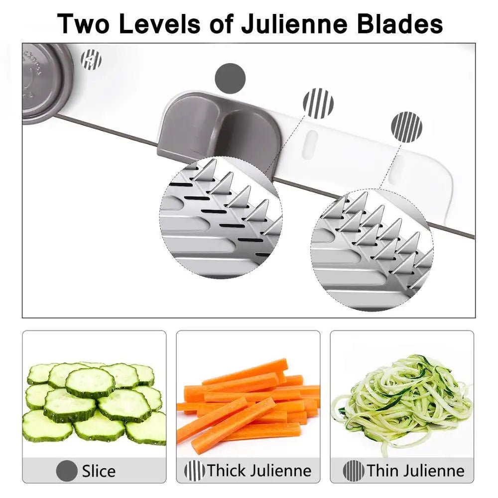 18 Types Adjustable Mandoline Slicer Stainless Steel Vegetable Julienner Grater Onion Potato Slicer Cutter KC0326 - DailyBasicNeeds.com