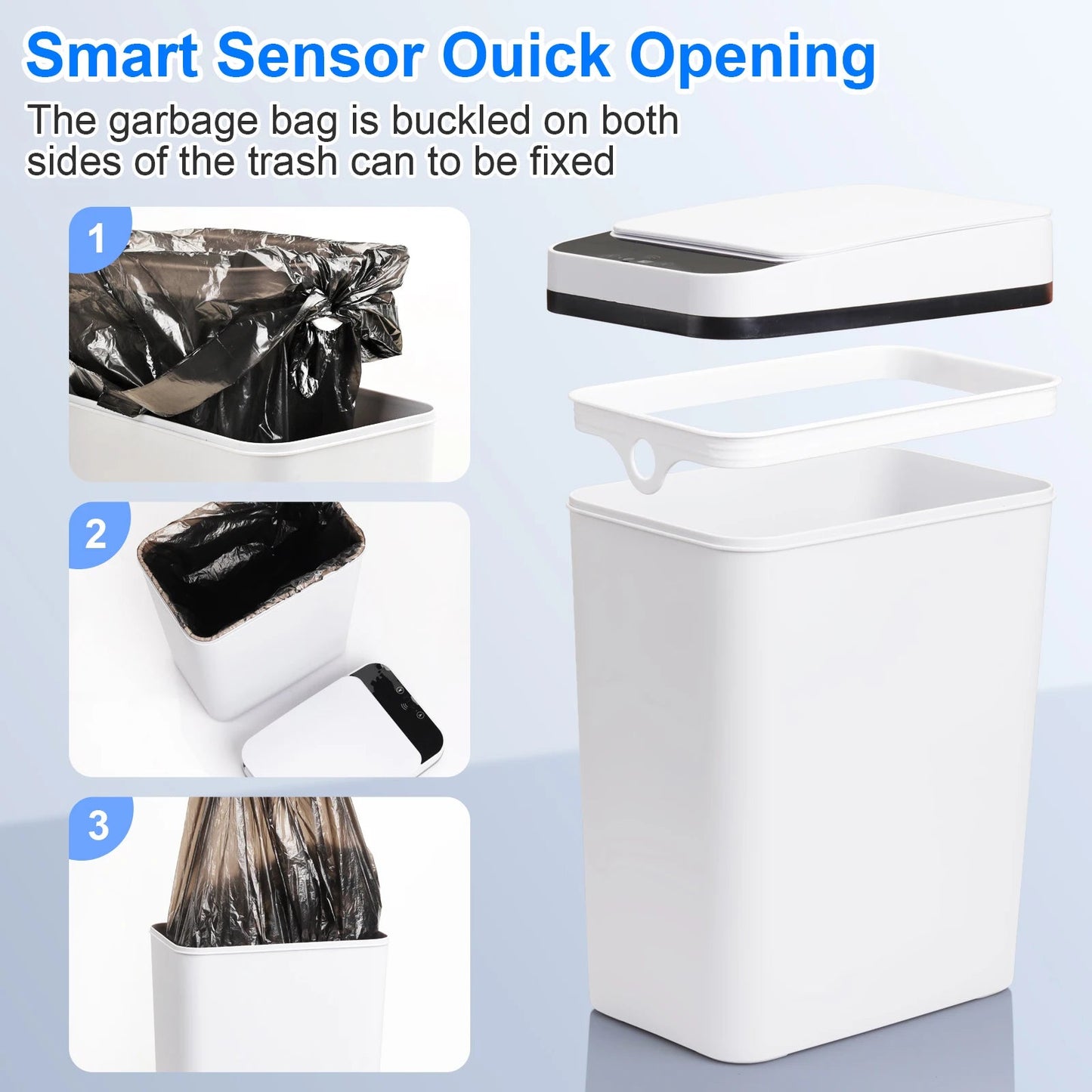 2 Pack Automatic Trash Cans - DailyBasicNeeds.com
