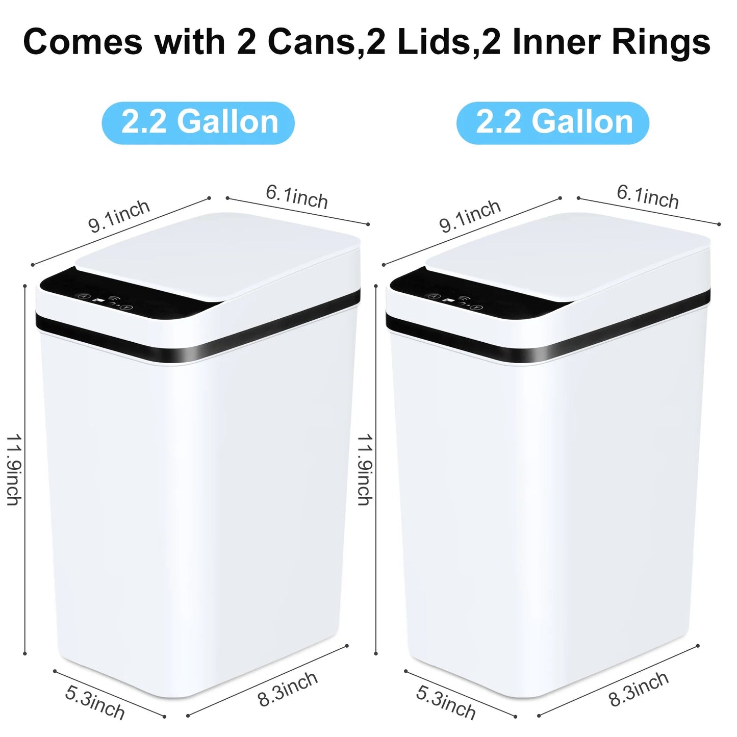 2 Pack Automatic Trash Cans - DailyBasicNeeds.com