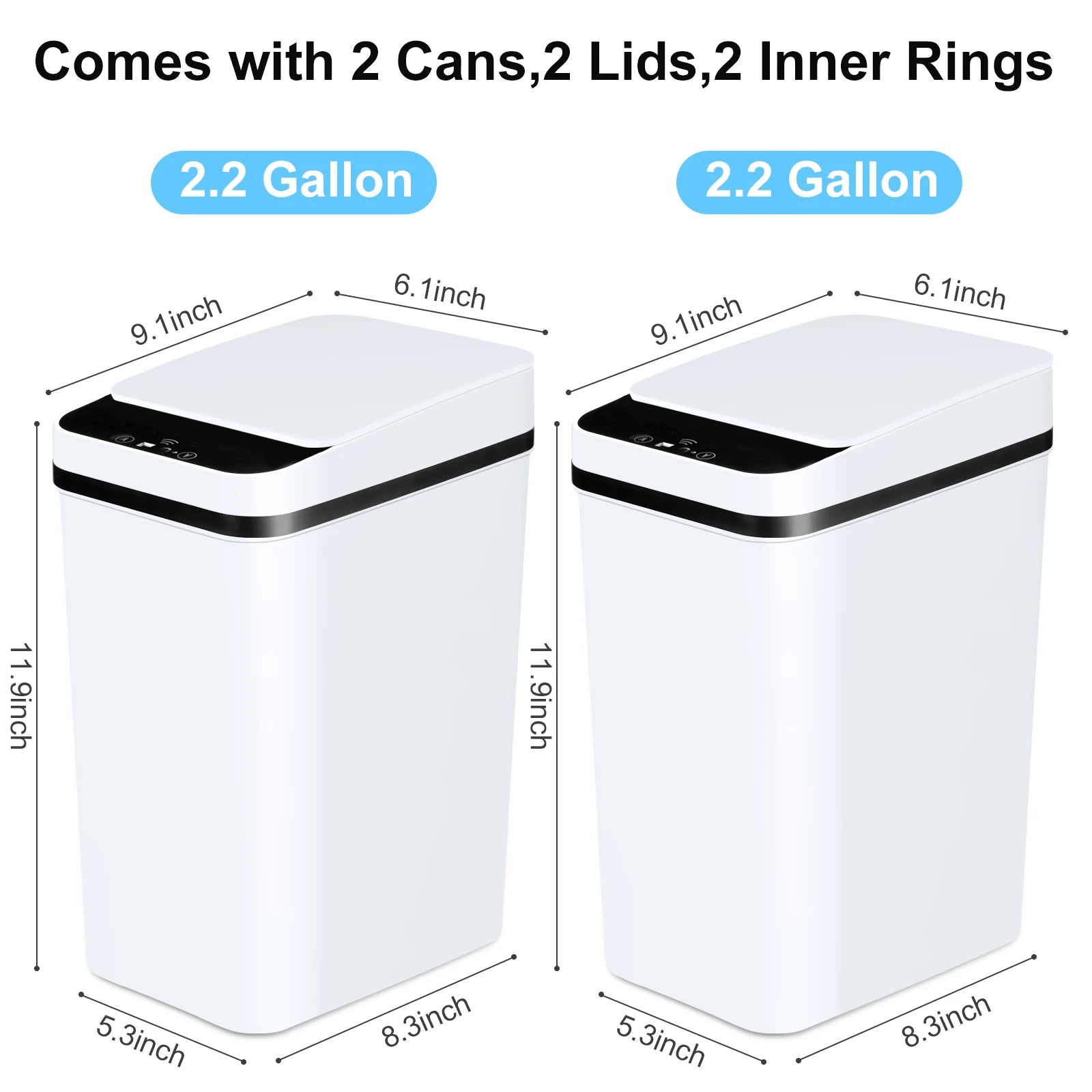 2 Pack Automatic Trash Cans - DailyBasicNeeds.com