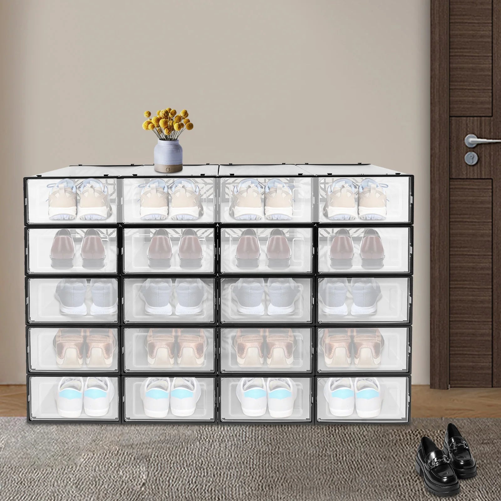 20 Pcs Transparent Shoe Storage Box - DailyBasicNeeds.com