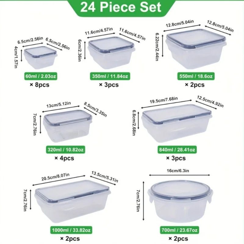 24 Airtight Containers & Lids with Labels - DailyBasicNeeds.com