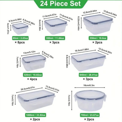 24 Airtight Containers & Lids with Labels - DailyBasicNeeds.com